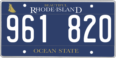 RI license plate 961820