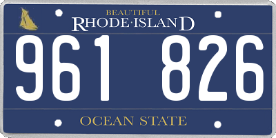 RI license plate 961826