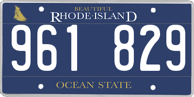 RI license plate 961829