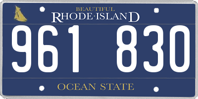 RI license plate 961830