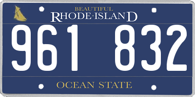 RI license plate 961832