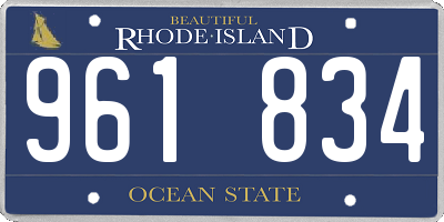 RI license plate 961834
