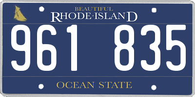 RI license plate 961835