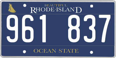RI license plate 961837