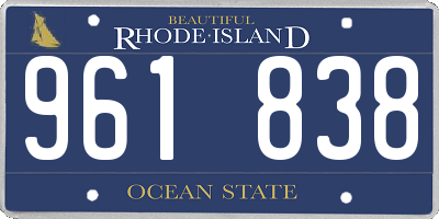 RI license plate 961838
