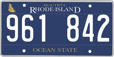 RI license plate 961842