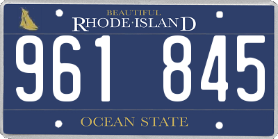 RI license plate 961845