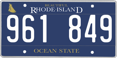 RI license plate 961849