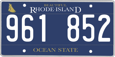 RI license plate 961852