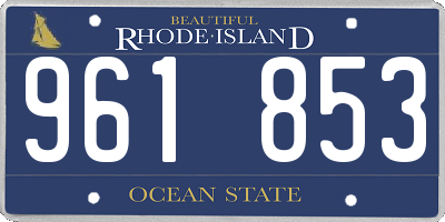 RI license plate 961853