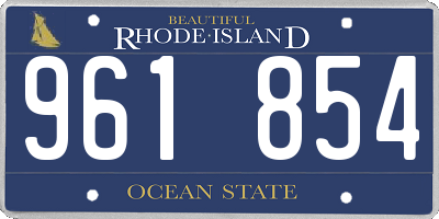 RI license plate 961854
