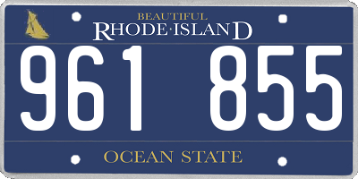 RI license plate 961855