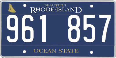 RI license plate 961857