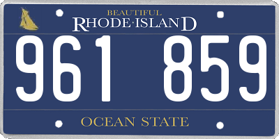RI license plate 961859