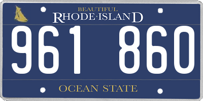 RI license plate 961860