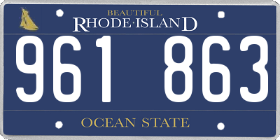 RI license plate 961863