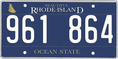 RI license plate 961864