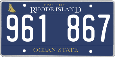 RI license plate 961867