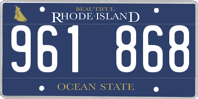 RI license plate 961868