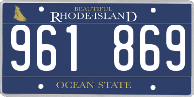RI license plate 961869