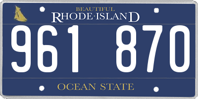 RI license plate 961870