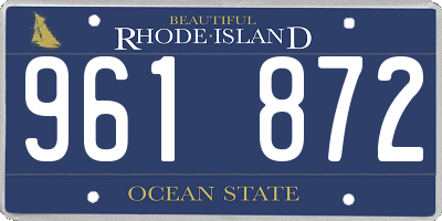RI license plate 961872