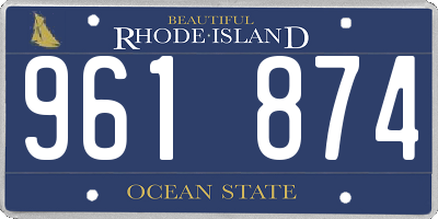 RI license plate 961874