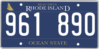 RI license plate 961890