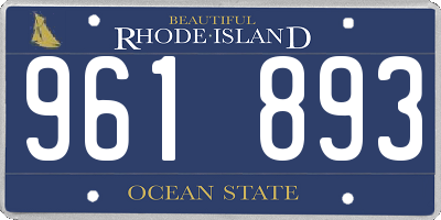 RI license plate 961893
