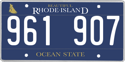 RI license plate 961907