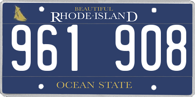RI license plate 961908