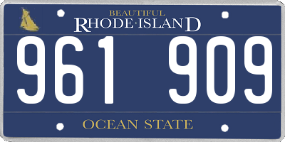 RI license plate 961909