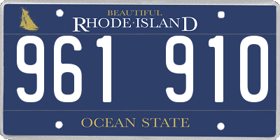 RI license plate 961910
