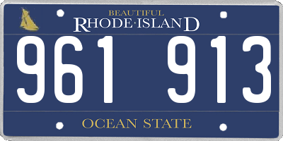 RI license plate 961913