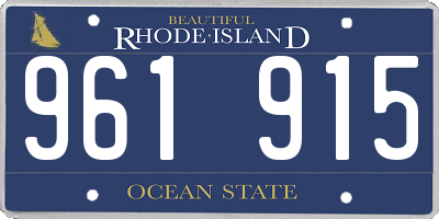 RI license plate 961915