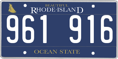 RI license plate 961916