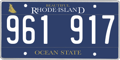 RI license plate 961917