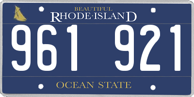 RI license plate 961921