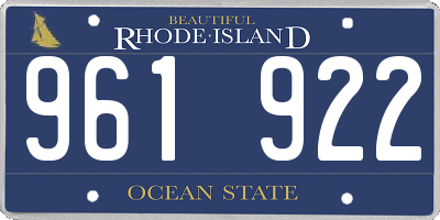 RI license plate 961922