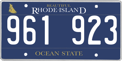 RI license plate 961923