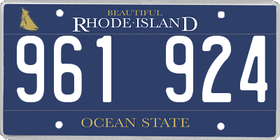 RI license plate 961924