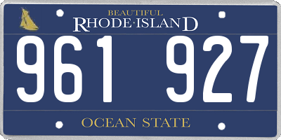 RI license plate 961927