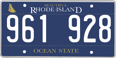 RI license plate 961928