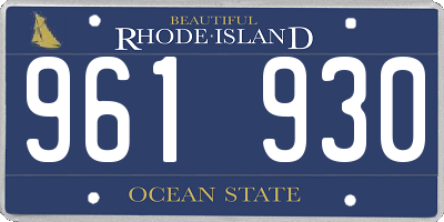 RI license plate 961930