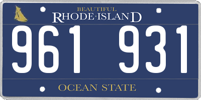 RI license plate 961931