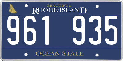 RI license plate 961935