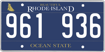 RI license plate 961936