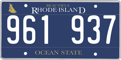 RI license plate 961937