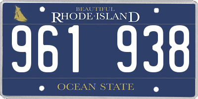 RI license plate 961938
