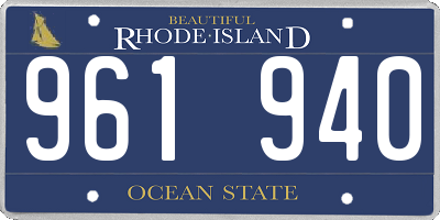 RI license plate 961940